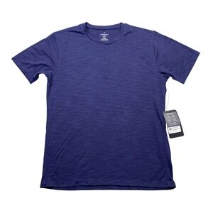 Fabletics Mens The Front Row Tee Midnight Blue Size L NWT Performance Grunge